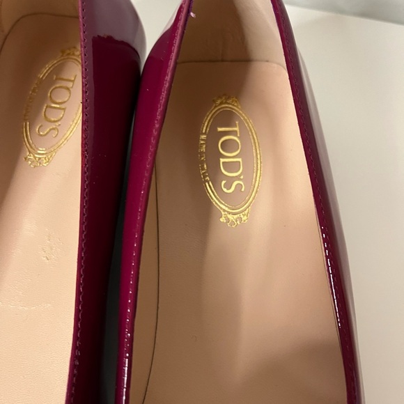 Tod's Red Patent Leather Ballet Flats size 10.5 - Picture 4 of 16